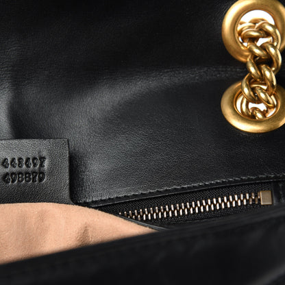 Gucci Calfskin Matelasse Small GG Marmont Shoulder Bag Black 9 of 10