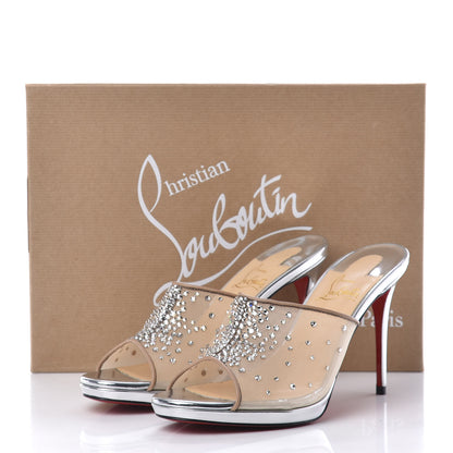 Christian Louboutin Rete Nappa Specchio Violas 100 Mule 36.5 Version Silver 8 of 8