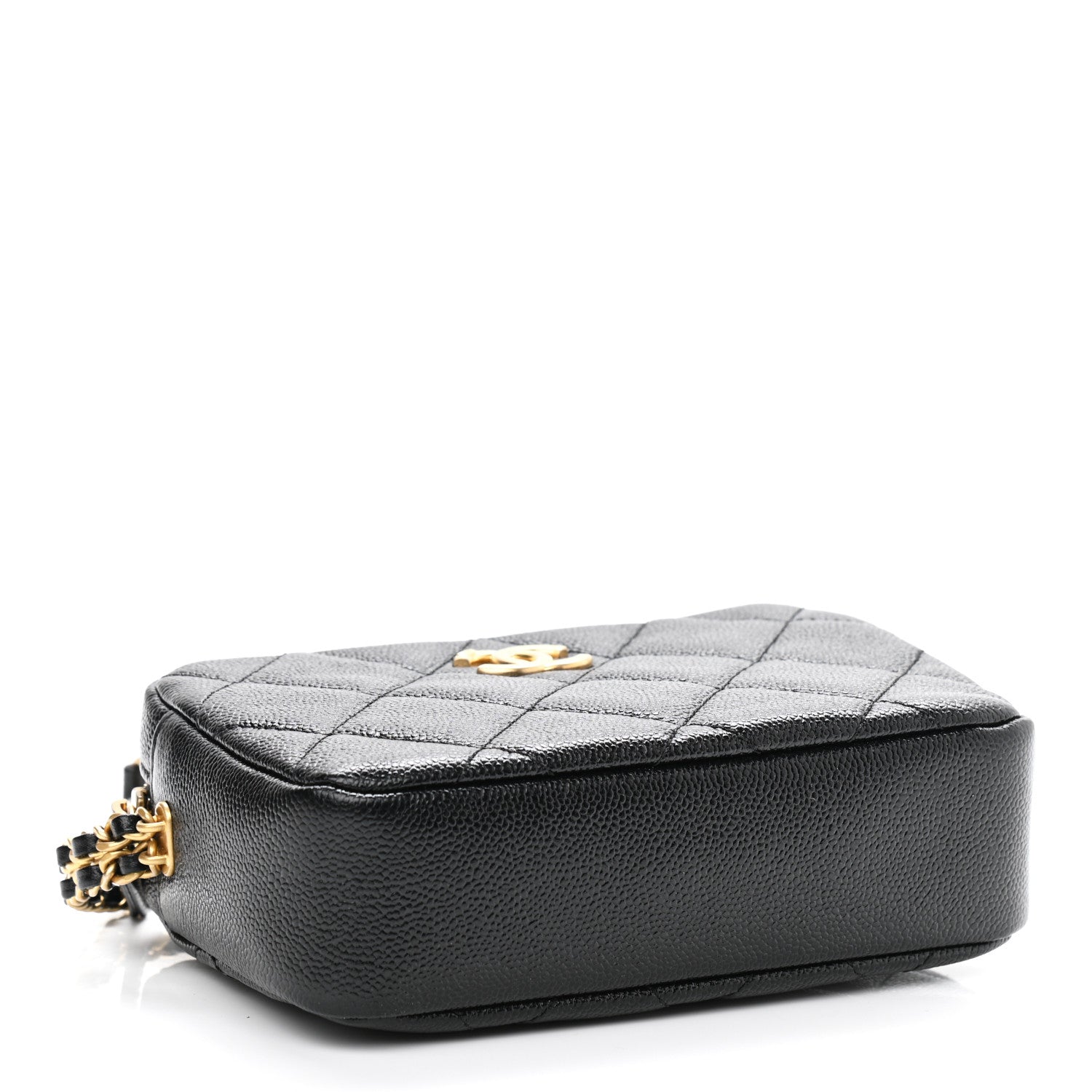 Chanel Shiny Caviar Quilted Chain Melody Camera Bag Black 4 of 10