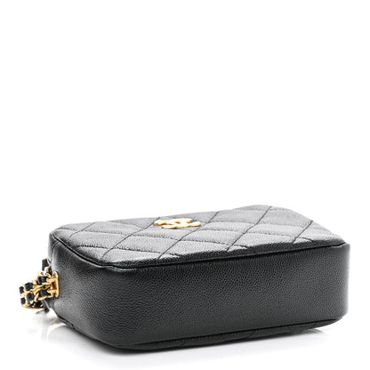Chanel Shiny Caviar Quilted Chain Melody Camera Bag Black 4 of 10