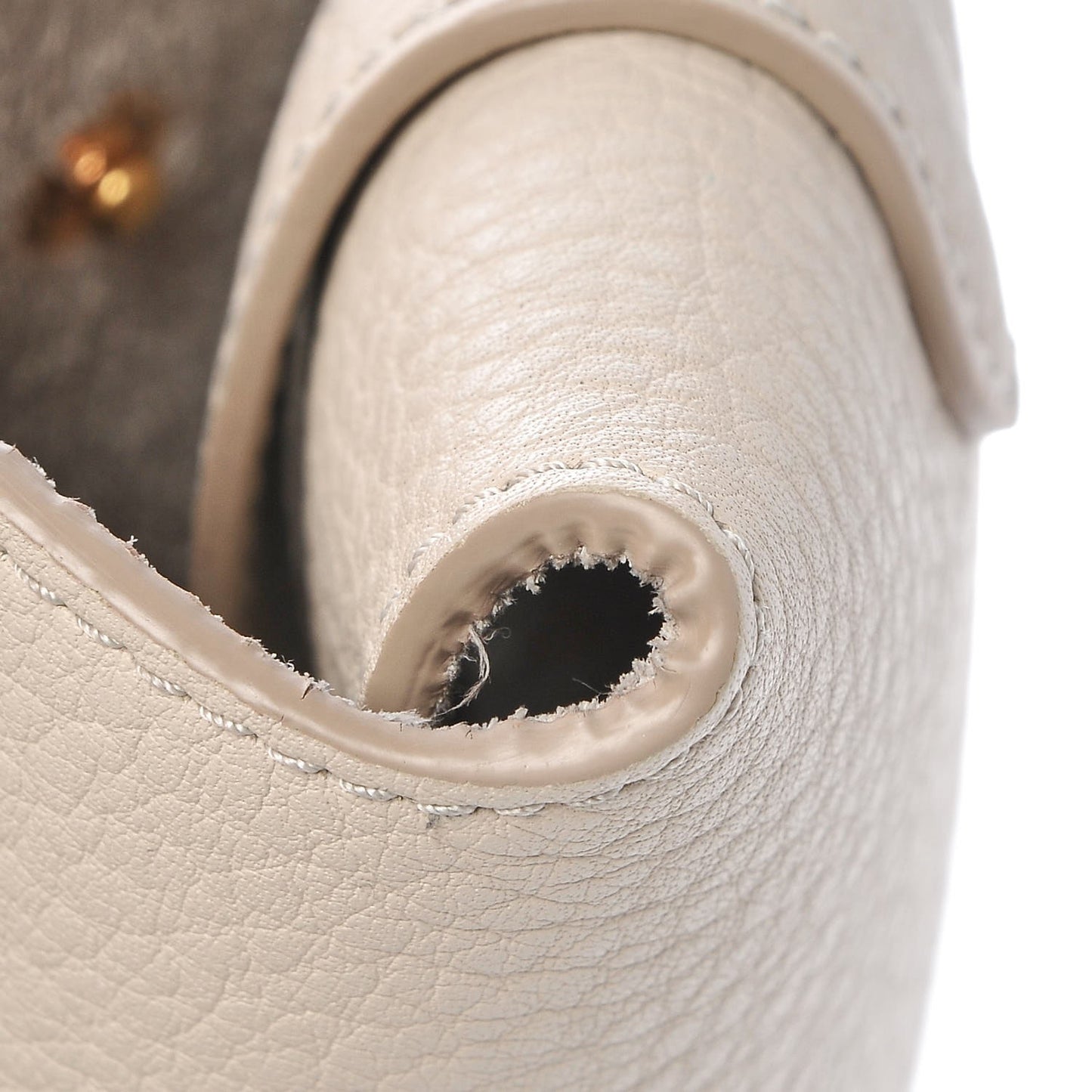Crisped Calfskin Mini Tie Knot Tote Chalk