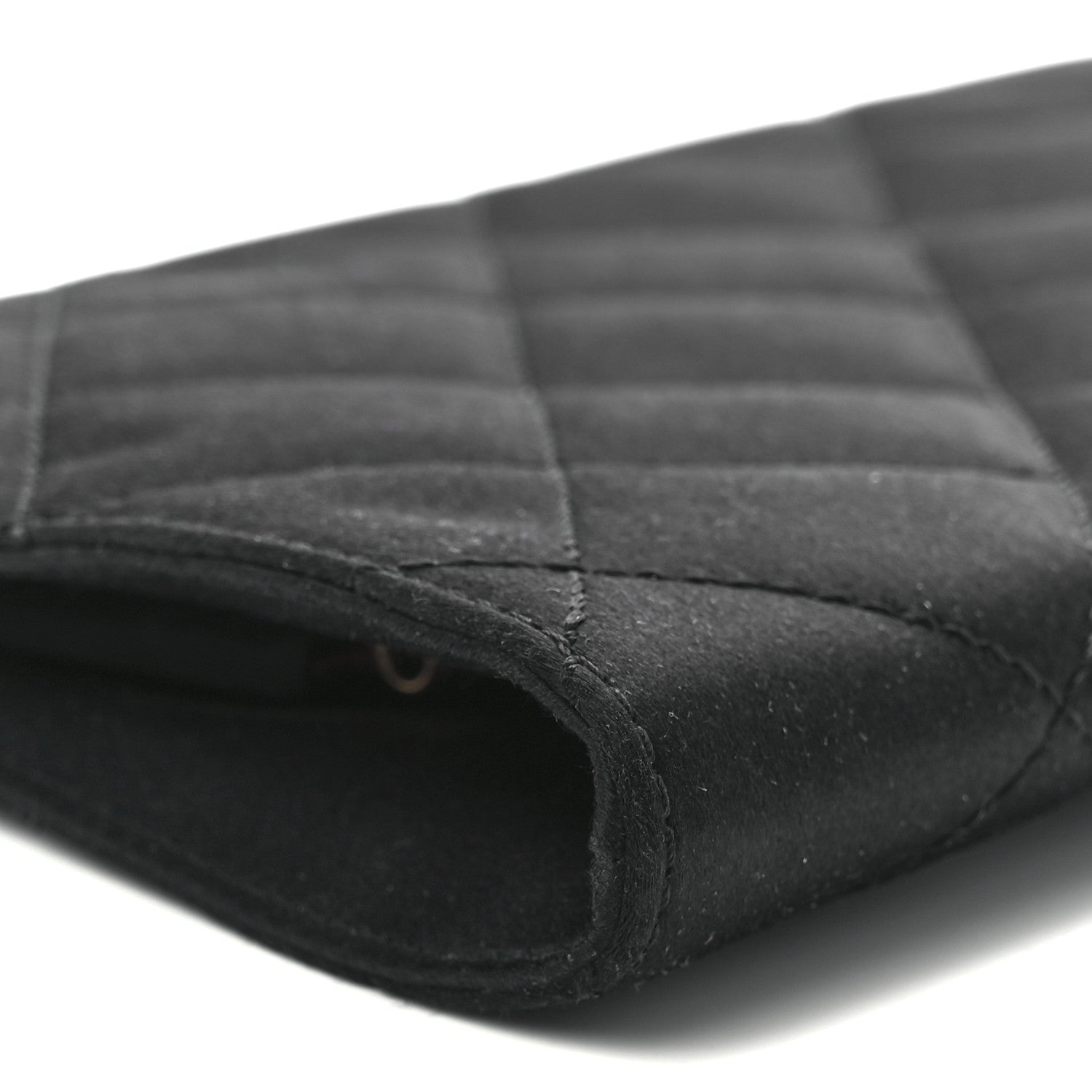 Chanel Satin Quilted Frame Clutch Black 9 of 10