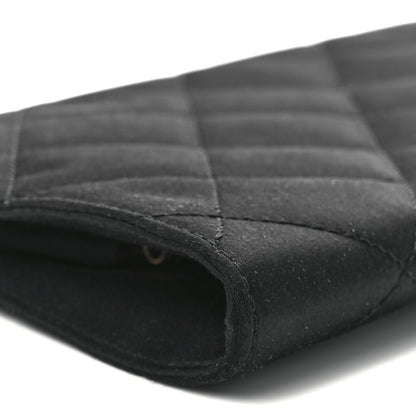 Chanel Satin Quilted Frame Clutch Black 9 of 10