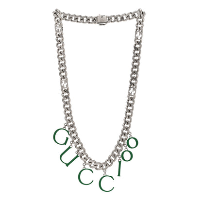 Gucci 100 Script Choker Necklace Green 3 of 5