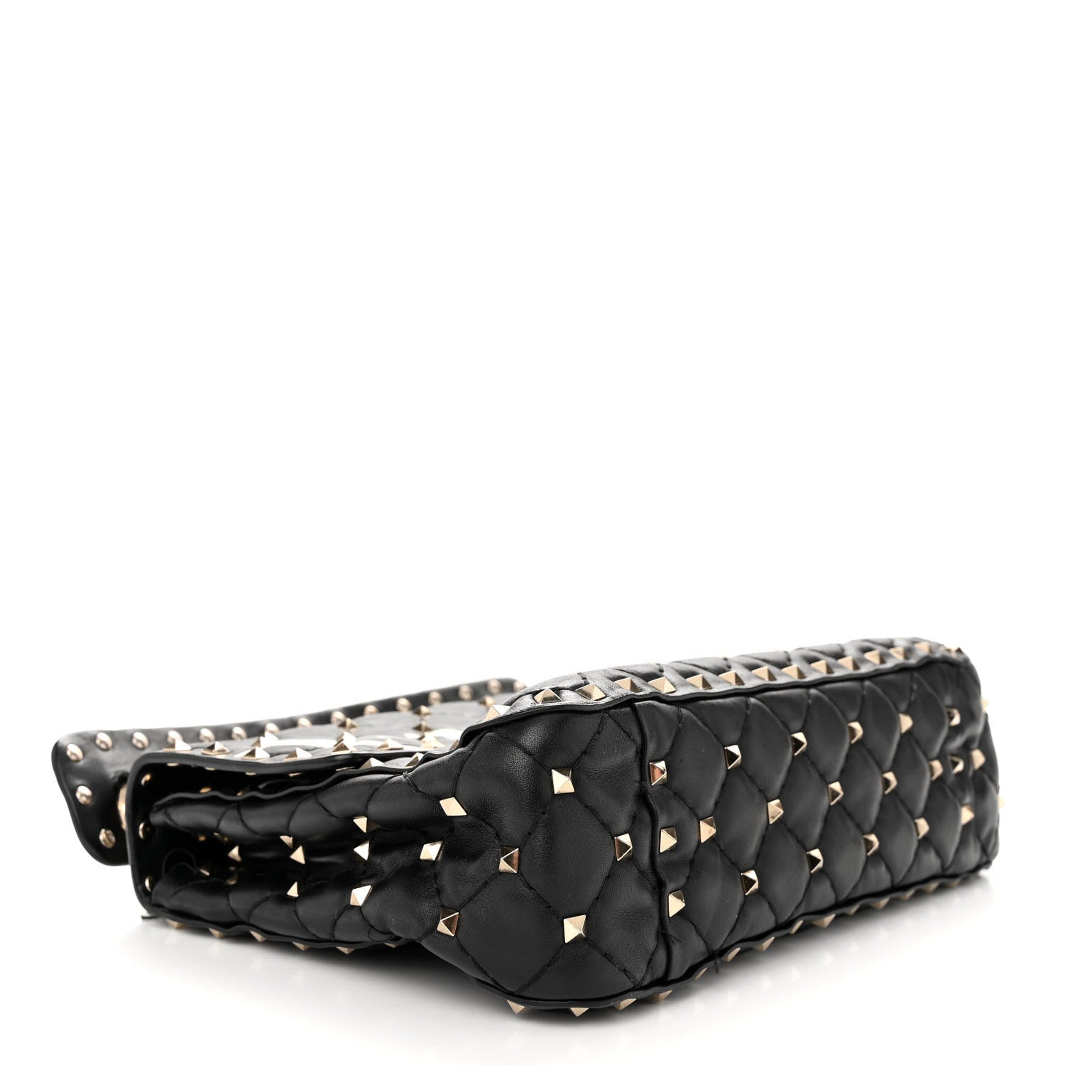 Valentino Garavani Lambskin VLTN Print Medium Rockstud Spike Shoulder Bag Black 4 of 18