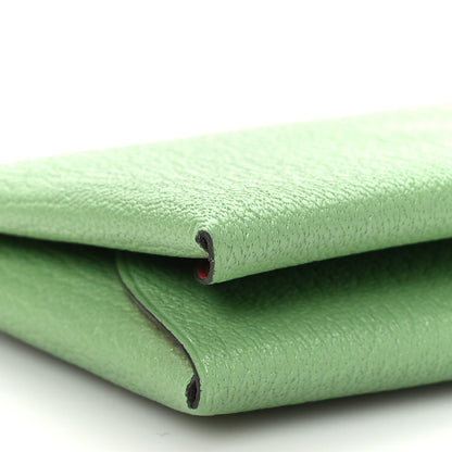 Hermes Chevre Mysore Verso Calvi Duo Card Case Vert Criquet 10 of 11
