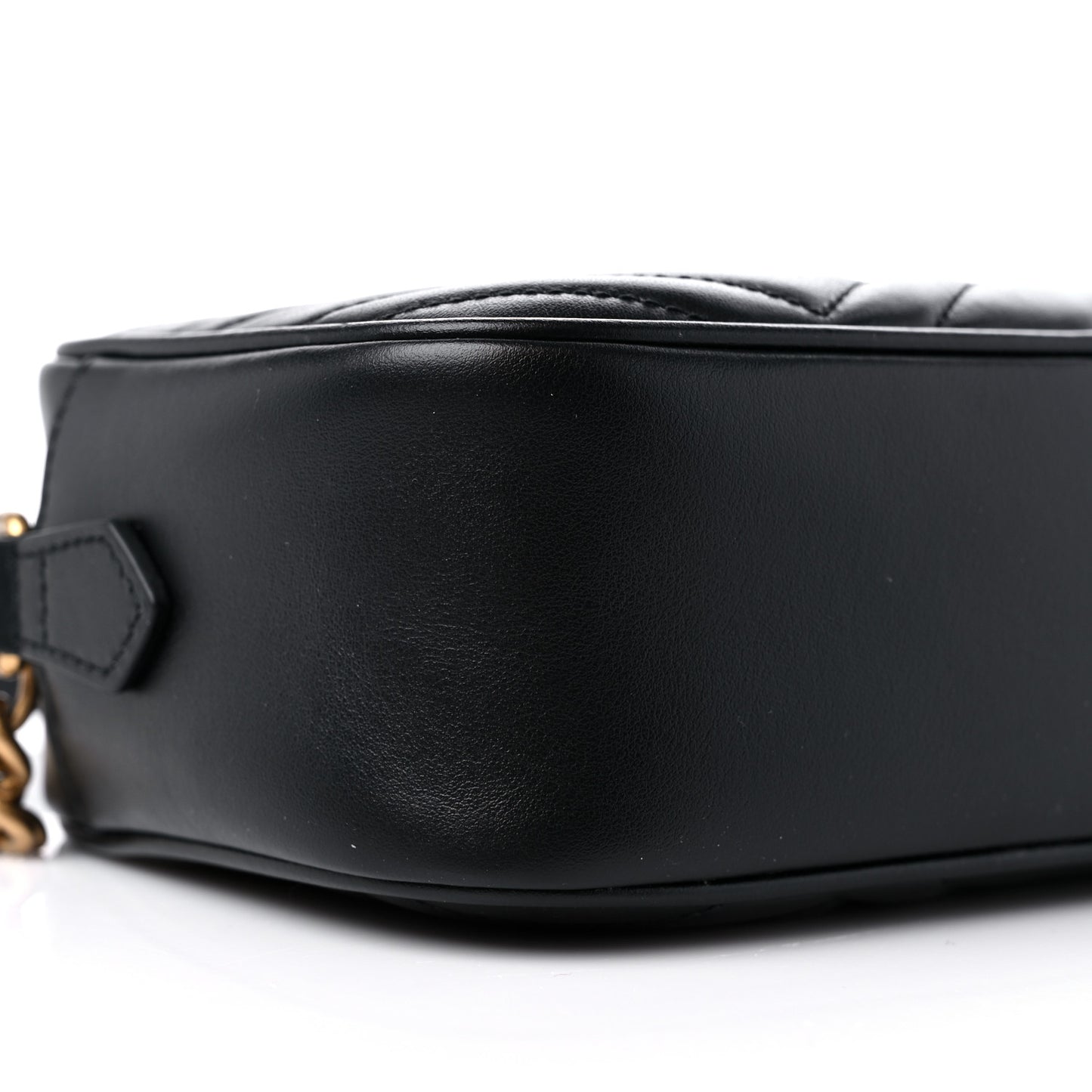 Calfskin Matelasse Small GG Marmont Chain Shoulder Bag Black