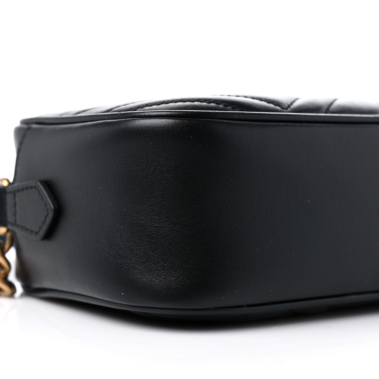 Gucci Calfskin Matelasse Small GG Marmont Chain Shoulder Bag Black 8 of 11