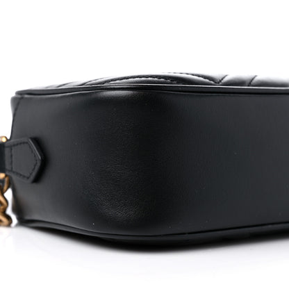 Gucci Calfskin Matelasse Small GG Marmont Chain Shoulder Bag Black 8 of 11