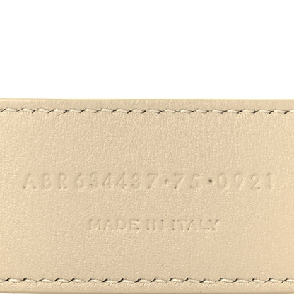 Saint Laurent Smooth Calfskin Monogram Square Buckle Belt 75 Crema Soft 4 of 5