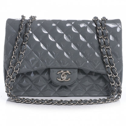 Chanel Patent Jumbo Single Flap Grey 1 of 9