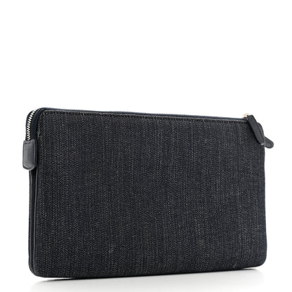 Chanel Denim Small Deauville Zipped Pouch Dark Blue 3 of 12
