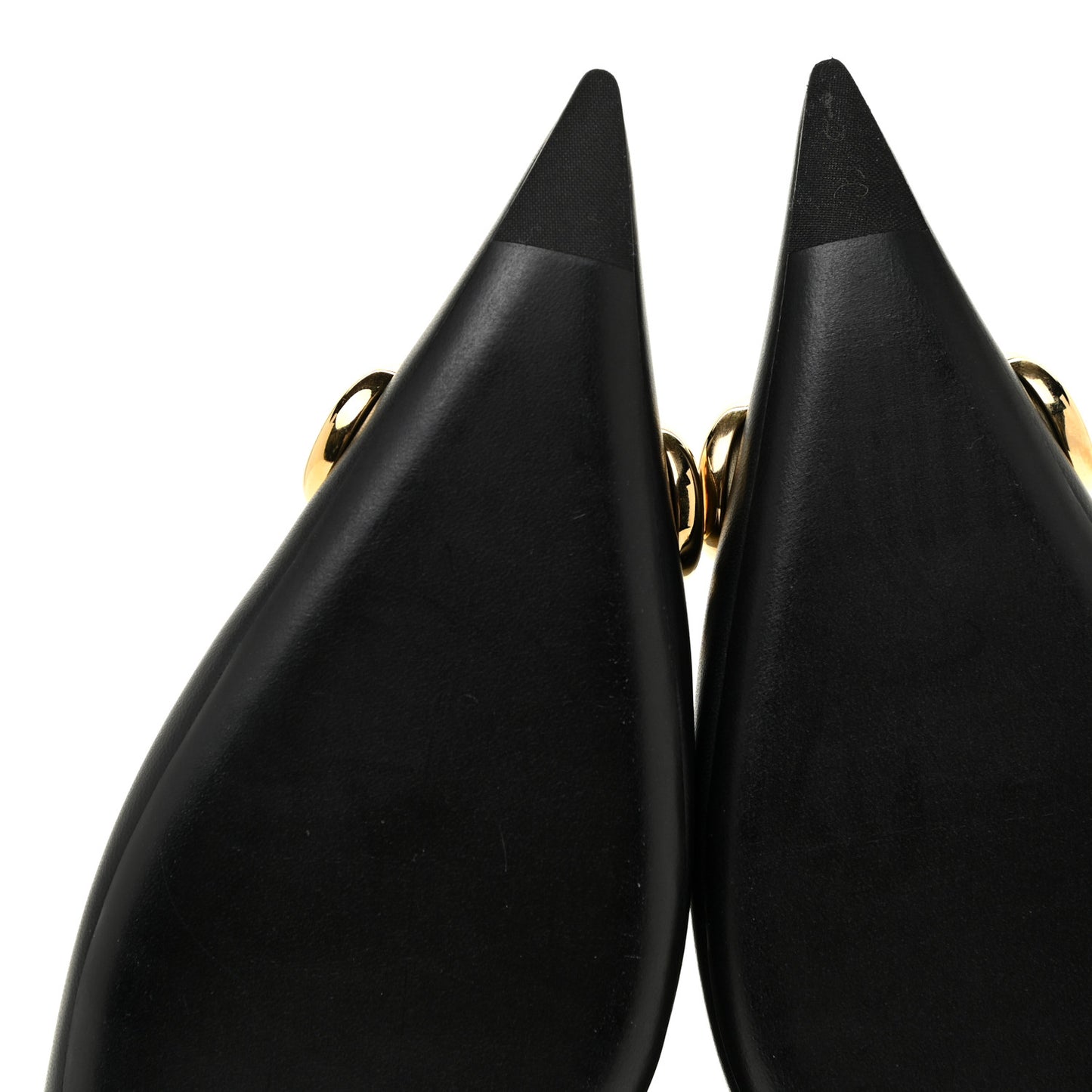 Calfskin BB Knife Pointy Toe Ballerina Flats 38.5 Black