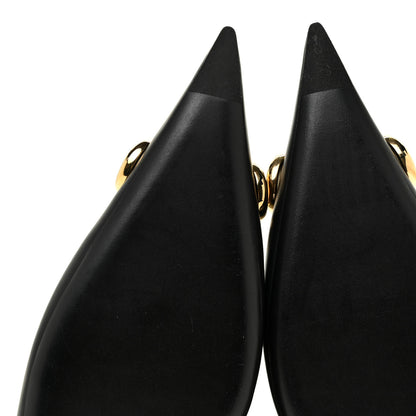 Balenciaga Calfskin BB Knife Pointy Toe Ballerina Flats 38.5 Black 6 of 12