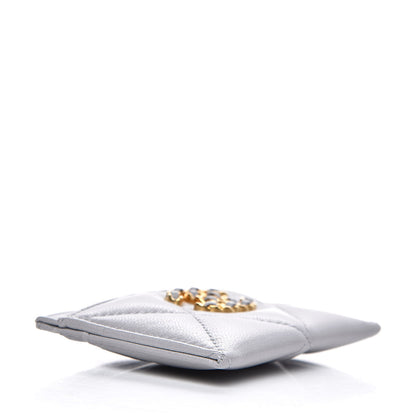 Chanel Shiny Goatskin Quilted 19 Card Holder Grey 4 of 10