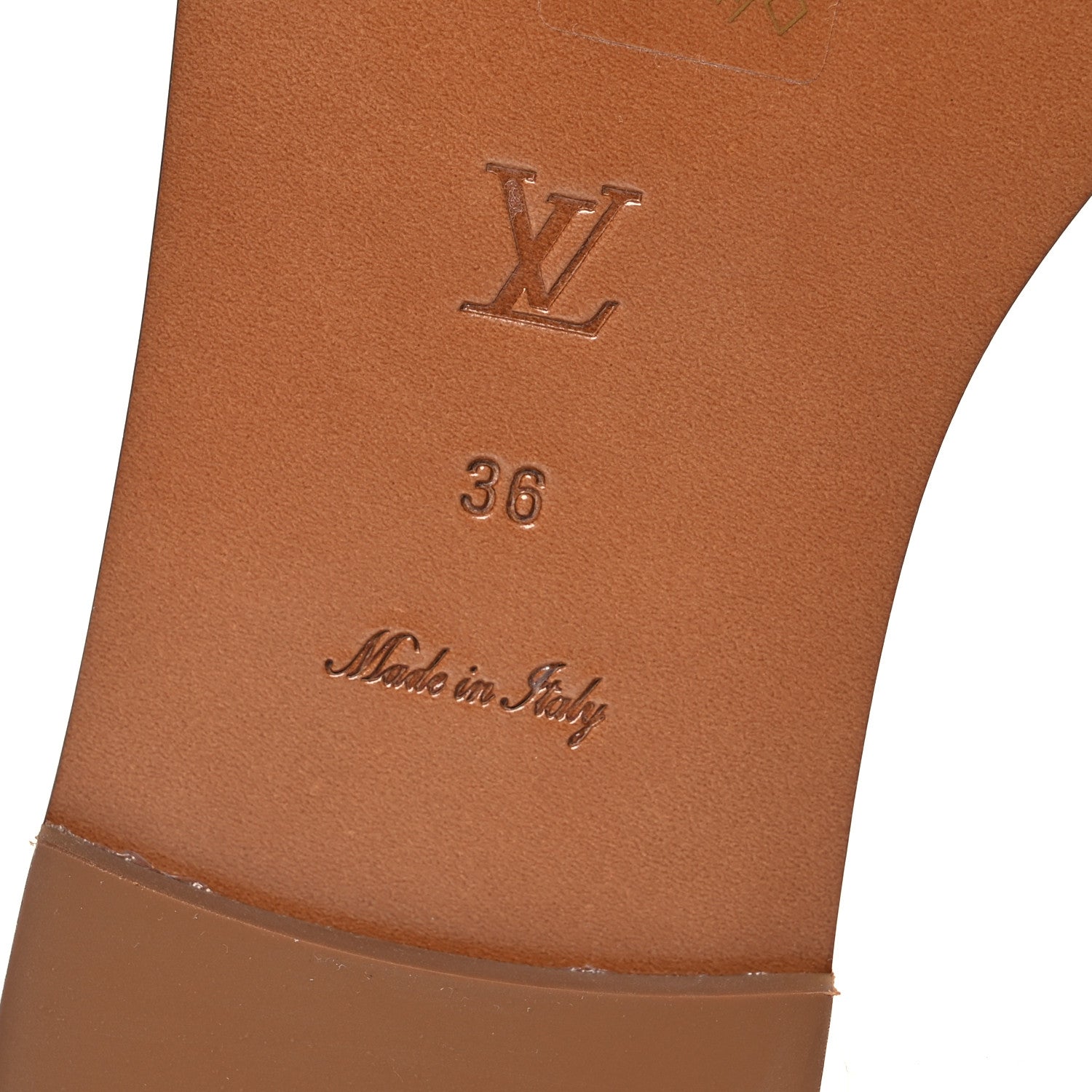 Louis Vuitton Calfskin Lock It Flat Mule 36 Cognac 7 of 11