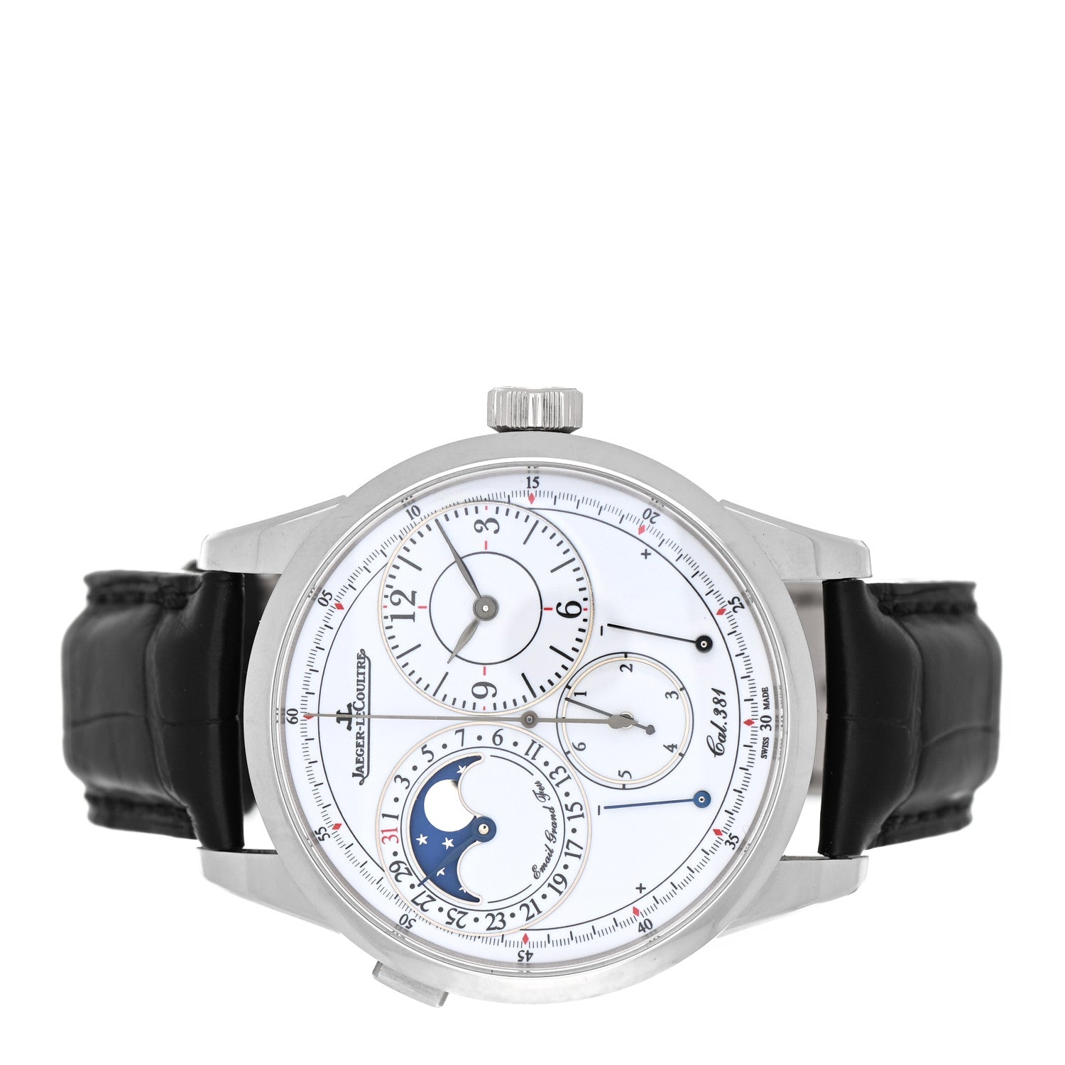 Jaeger-LeCoultre 18K White Gold Alligator 41mm Duometre Quantieme Lunaire Manual Winding Watch Q60435E1 2 of 5