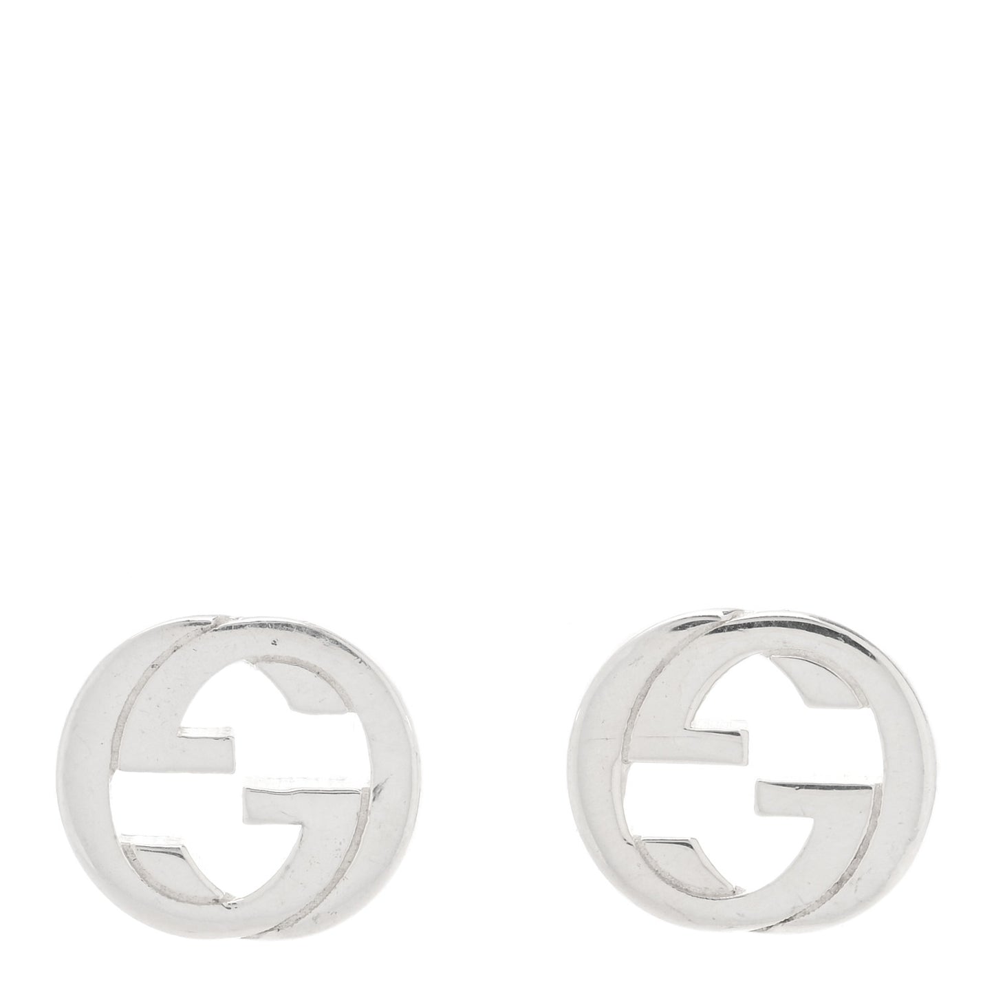 Sterling Silver Interlocking GG Stud Earrings