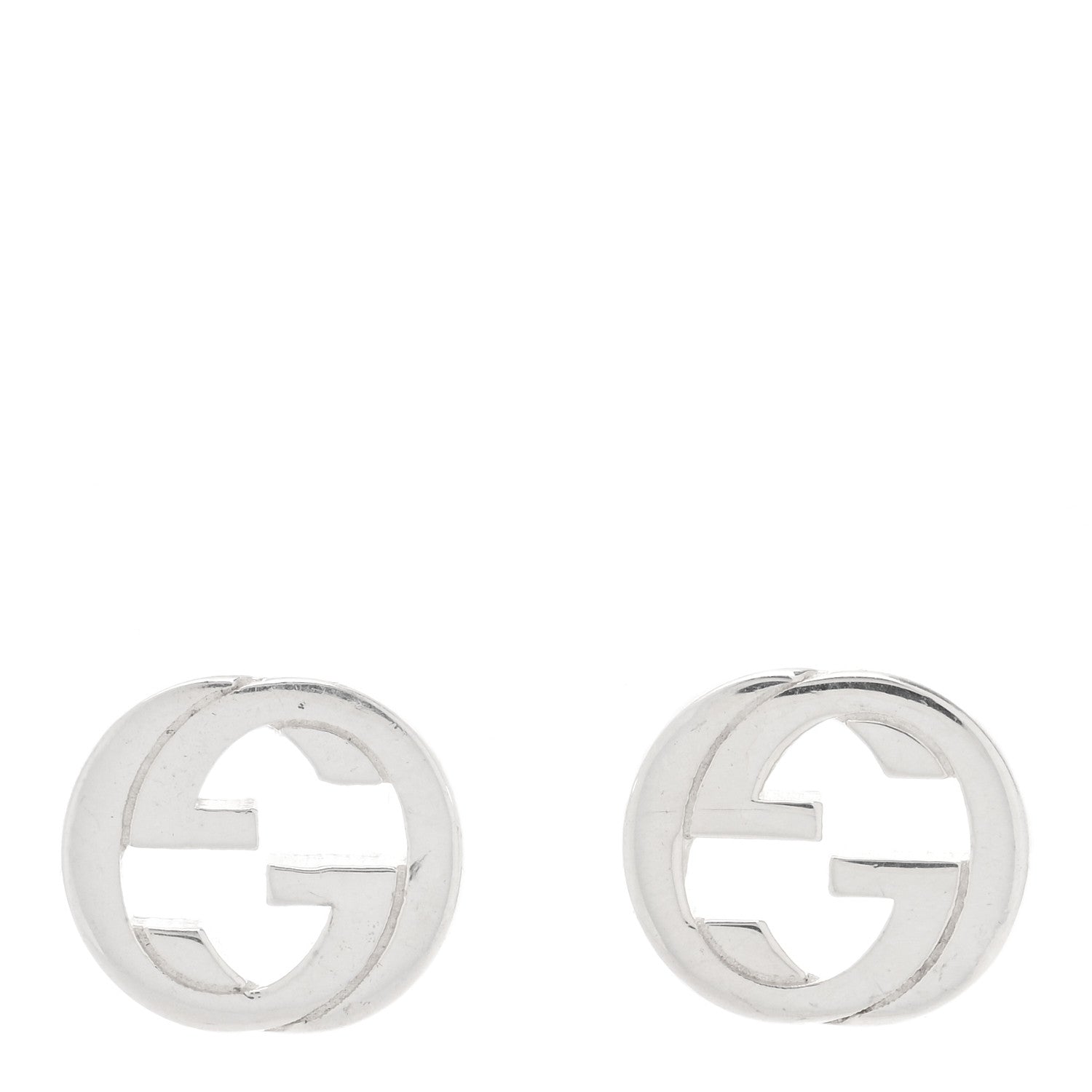 Gucci Sterling Silver Interlocking GG Stud Earrings 1 of 4