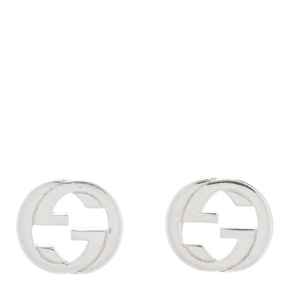 Gucci Sterling Silver Interlocking GG Stud Earrings 1 of 4