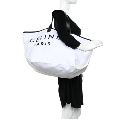 Celine Textile Medium Made In Tote White Black 2 of 10