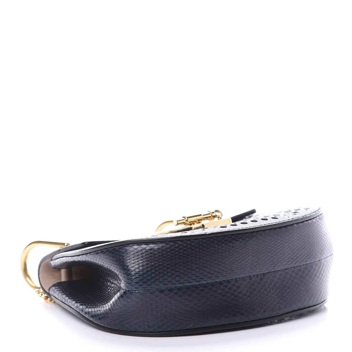 Ayers Perforated Mini Drew Shoulder Bag Navy