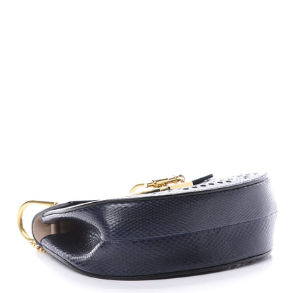 Chloe Ayers Perforated Mini Drew Shoulder Bag Navy 4 of 13