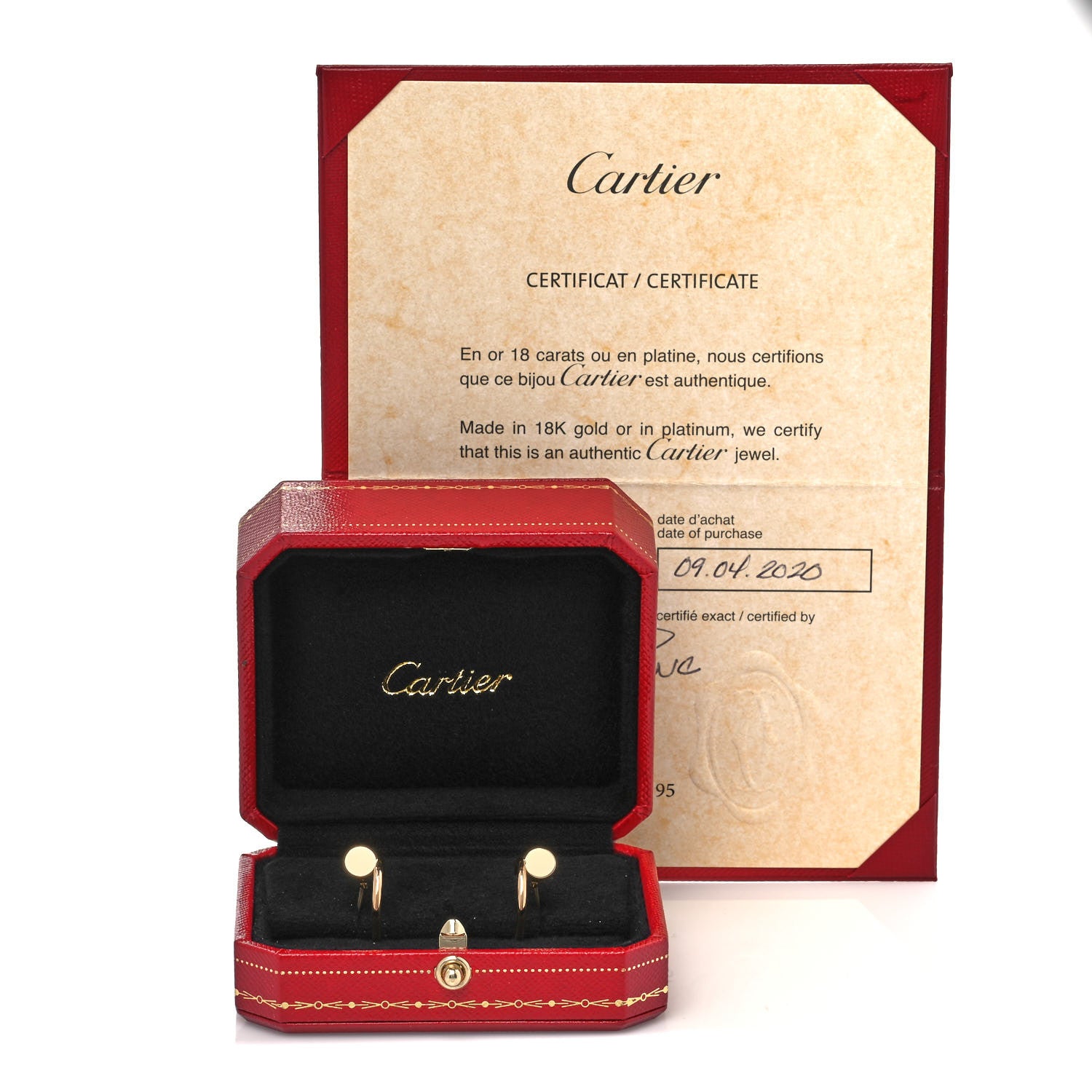 Cartier 18K Yellow Gold Juste Un Clou Hoop Earrings 4 of 5