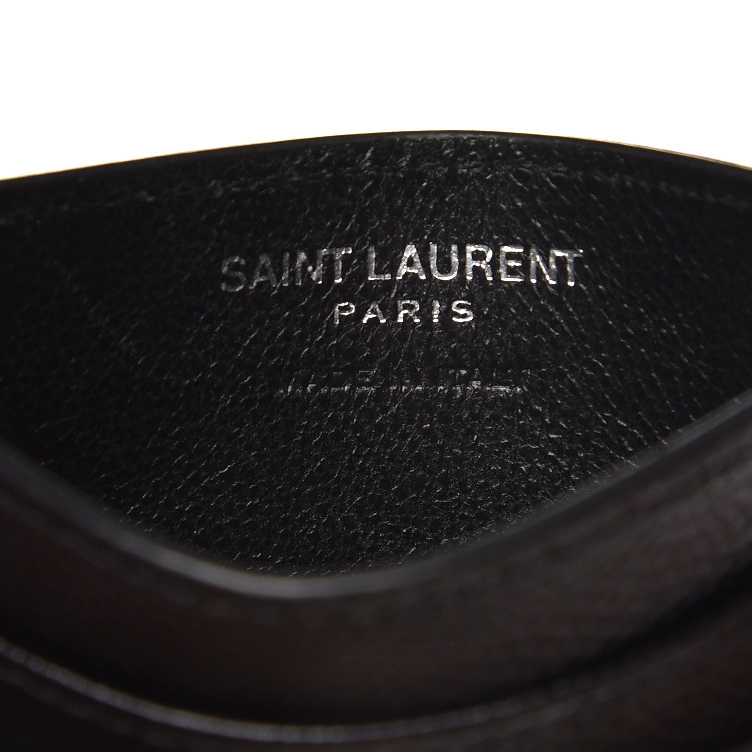 Saint Laurent Grain De Poudre Matelasse Chevron Monogram Credit Card Case Black 6 of 8
