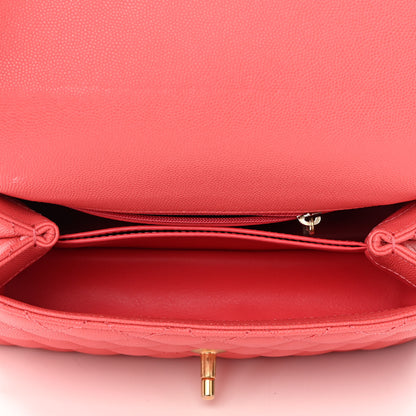 Chanel Caviar Lizard Embossed Quilted Mini Coco Handle Flap Pink 5 of 11