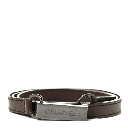 Chanel Lambskin Belt 85 34 Brown 1 of 3