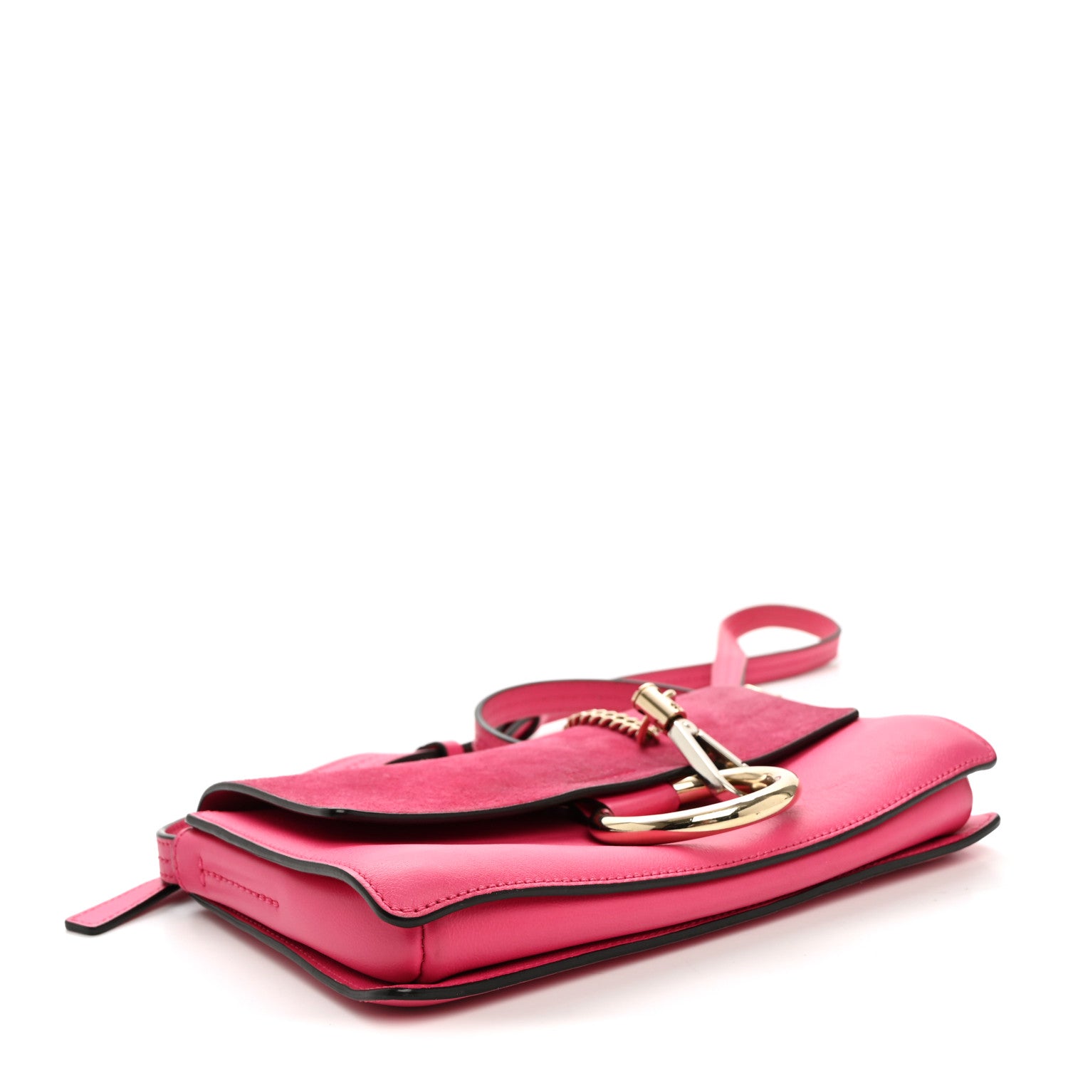Chloe Suede Calfskin Small Faye Shoulder Bag Fuchsia Rose 4 of 9