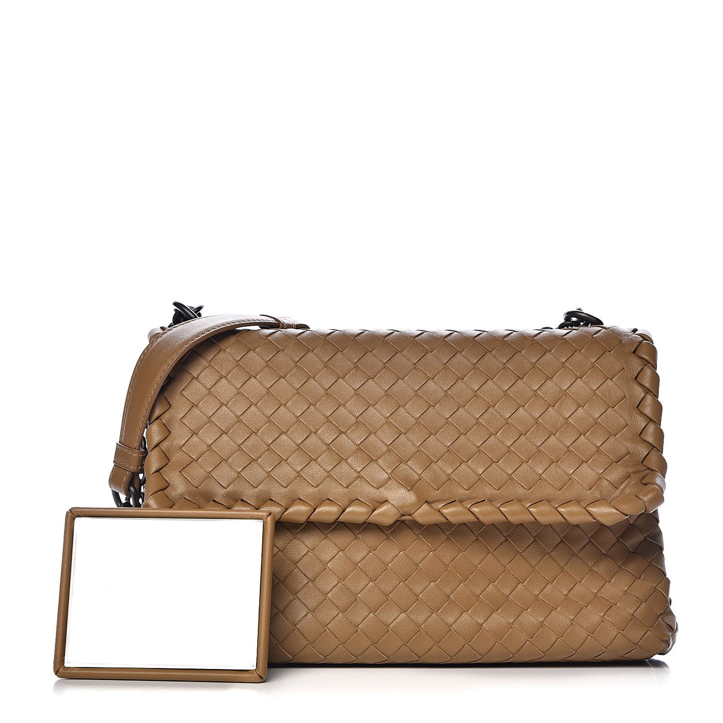 Nappa Intrecciato Small Olimpia Shoulder Bag Camel