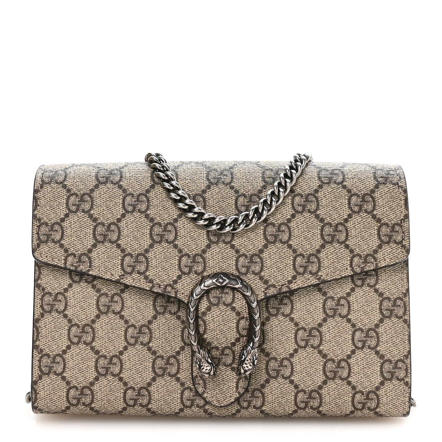GG Supreme Monogram Mini Dionysus Chain Wallet Beige Taupe