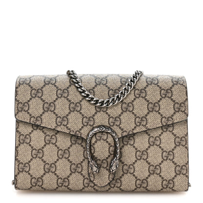 Gucci GG Supreme Monogram Mini Dionysus Chain Wallet Beige Taupe 1 of 11