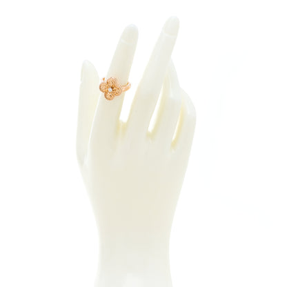 Van Cleef & Arpels 18K Rose Gold Diamond Vintage Alhambra Ring 49 5 2 of 4