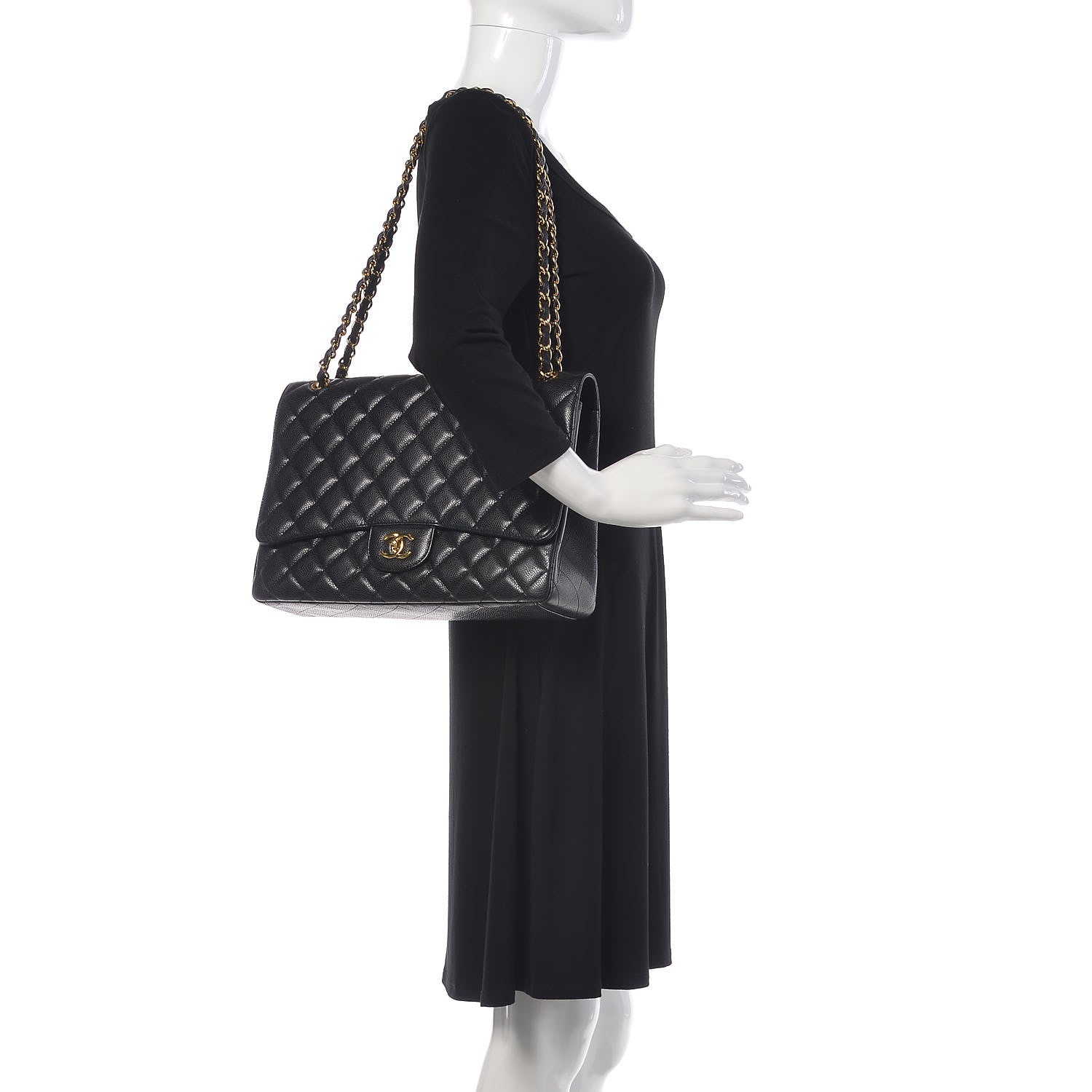 Chanel Caviar Quilted Maxi Single Flap Black 2 of 11