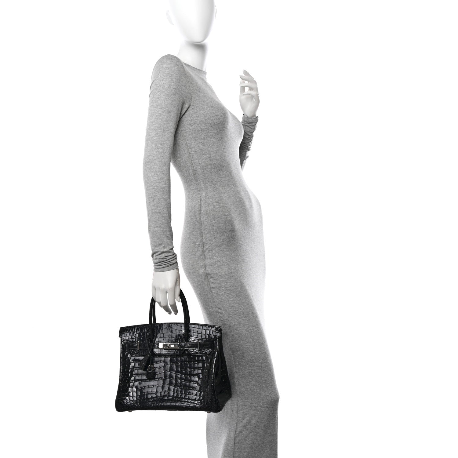 Hermes Shiny Niloticus Crocodile Birkin 30 Black 2 of 12