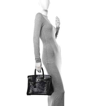 Hermes Shiny Niloticus Crocodile Birkin 30 Black 2 of 12