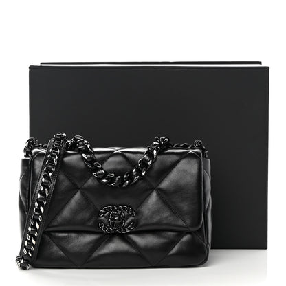 Chanel Lambskin Quilted Medium Chanel 19 Flap So Black 12 of 12
