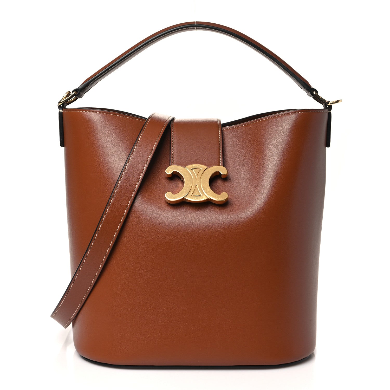 Celine Smooth Calfskin Triomphe Medium Louise Bag Tan 1 of 12