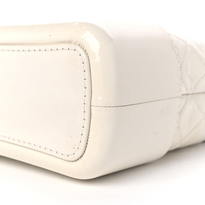 Chanel Patent Goatskin Quilted Medium Gabrielle Hobo White 9 of 10