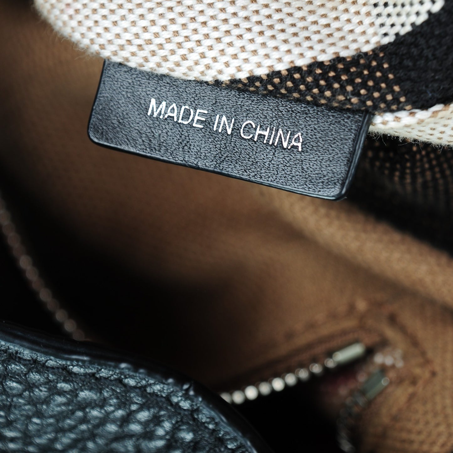 Calfskin Canvas Mega Check Small Maidstone Black