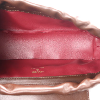 Chanel Lambskin Quilted CC Drawstring Flap Clutch With Strap Brown 9 of 21