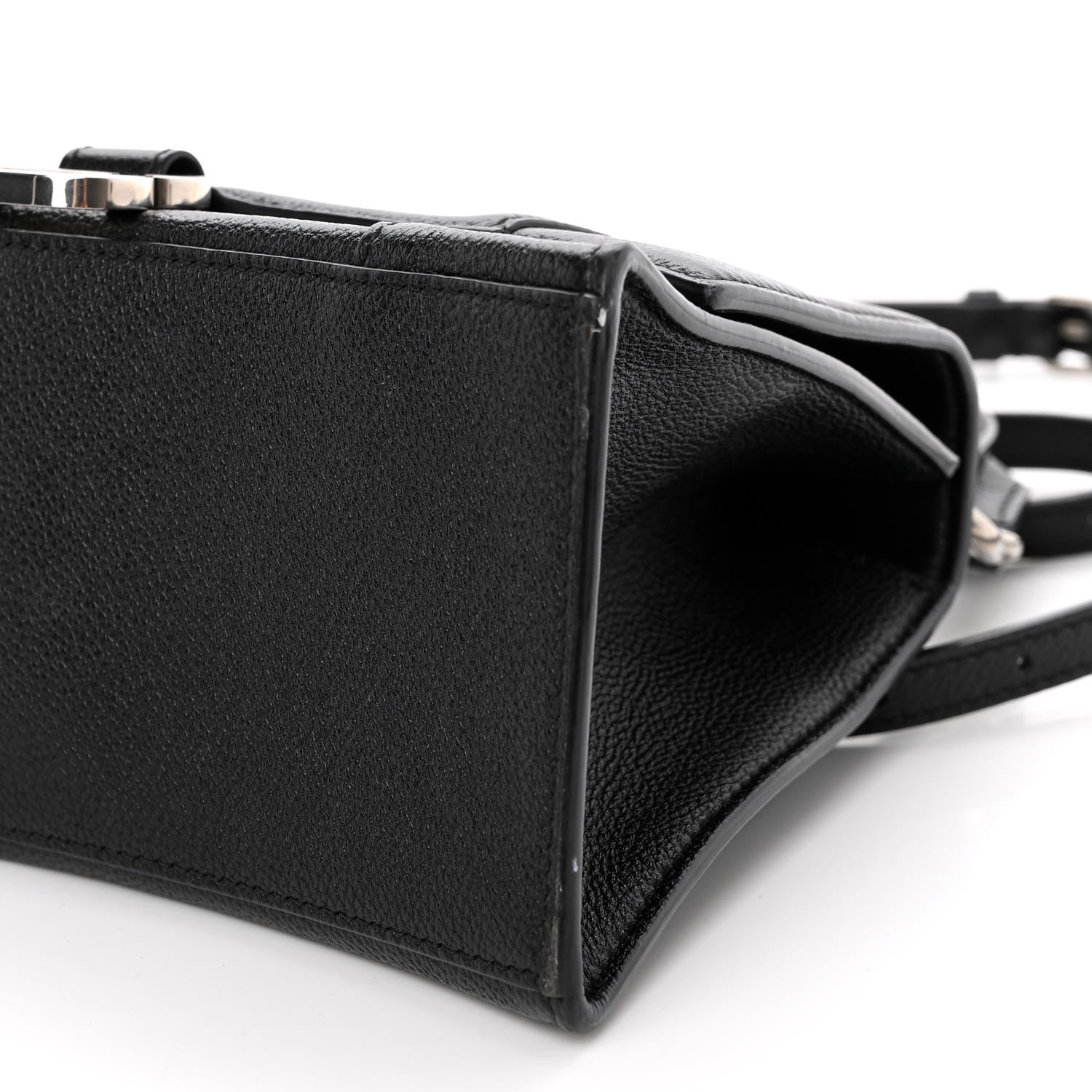 Balenciaga Grained Calfskin Small Hourglass Top Handle Bag Black 8 of 9