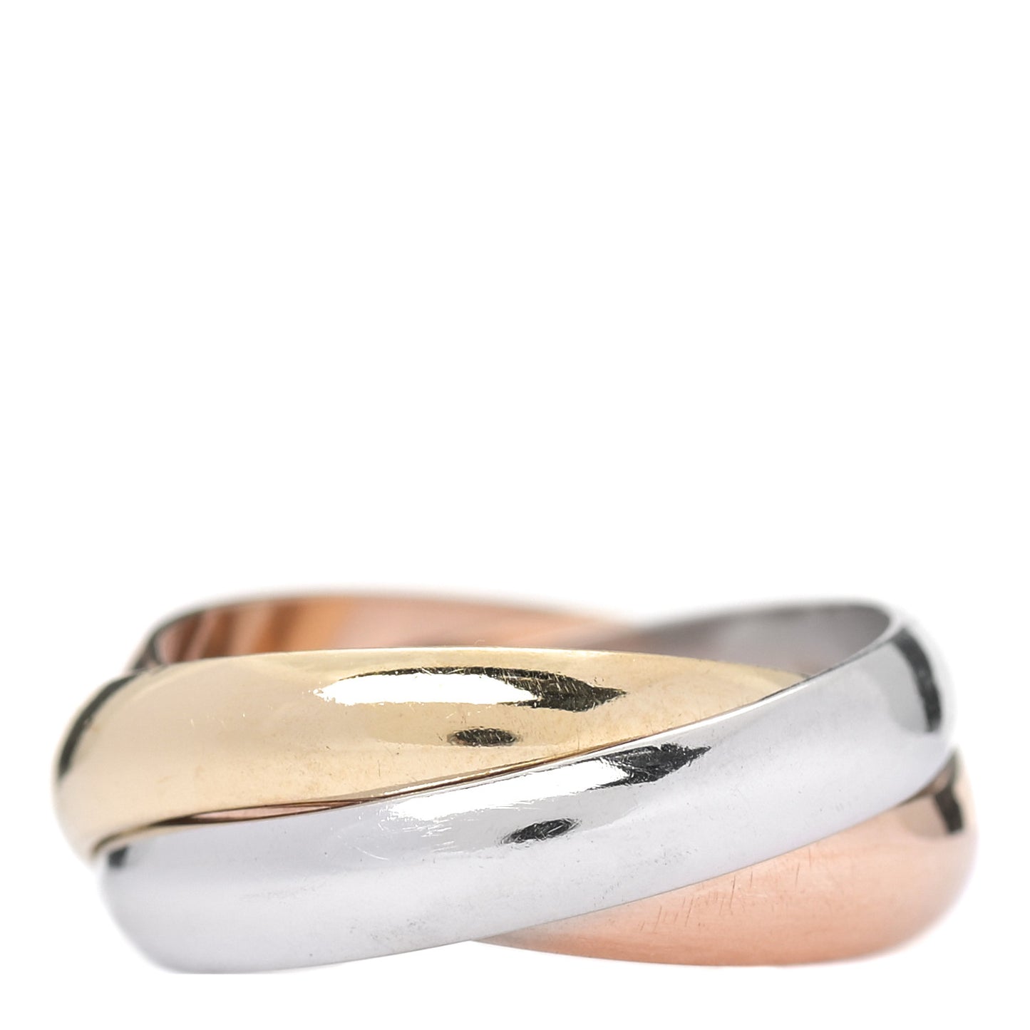 18K Pink Yellow White Gold Classic Les Must De Cartier Trinity Ring 51 5.75