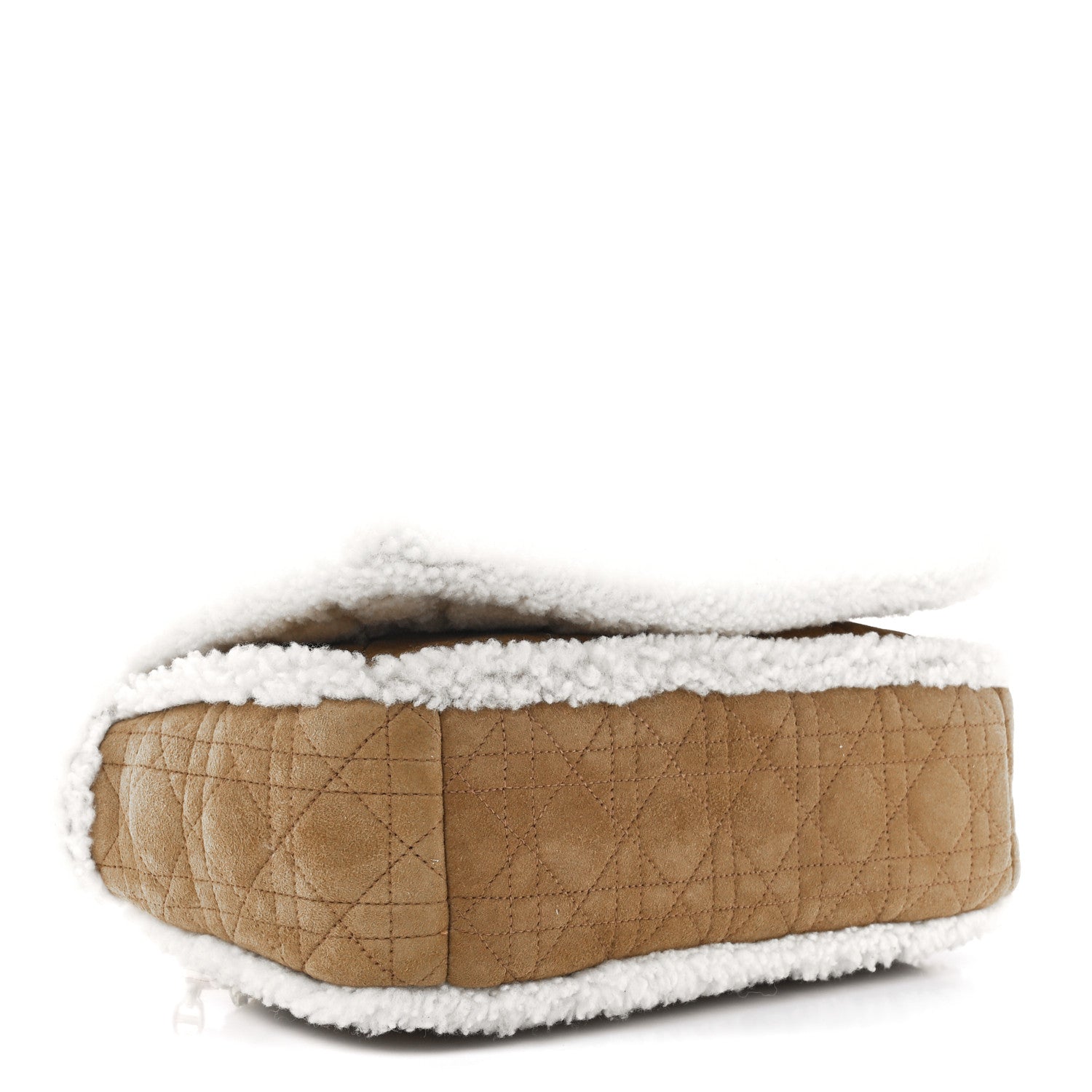 Christian Dior Shearling Cannage Large Caro Bag Camel 4 of 10