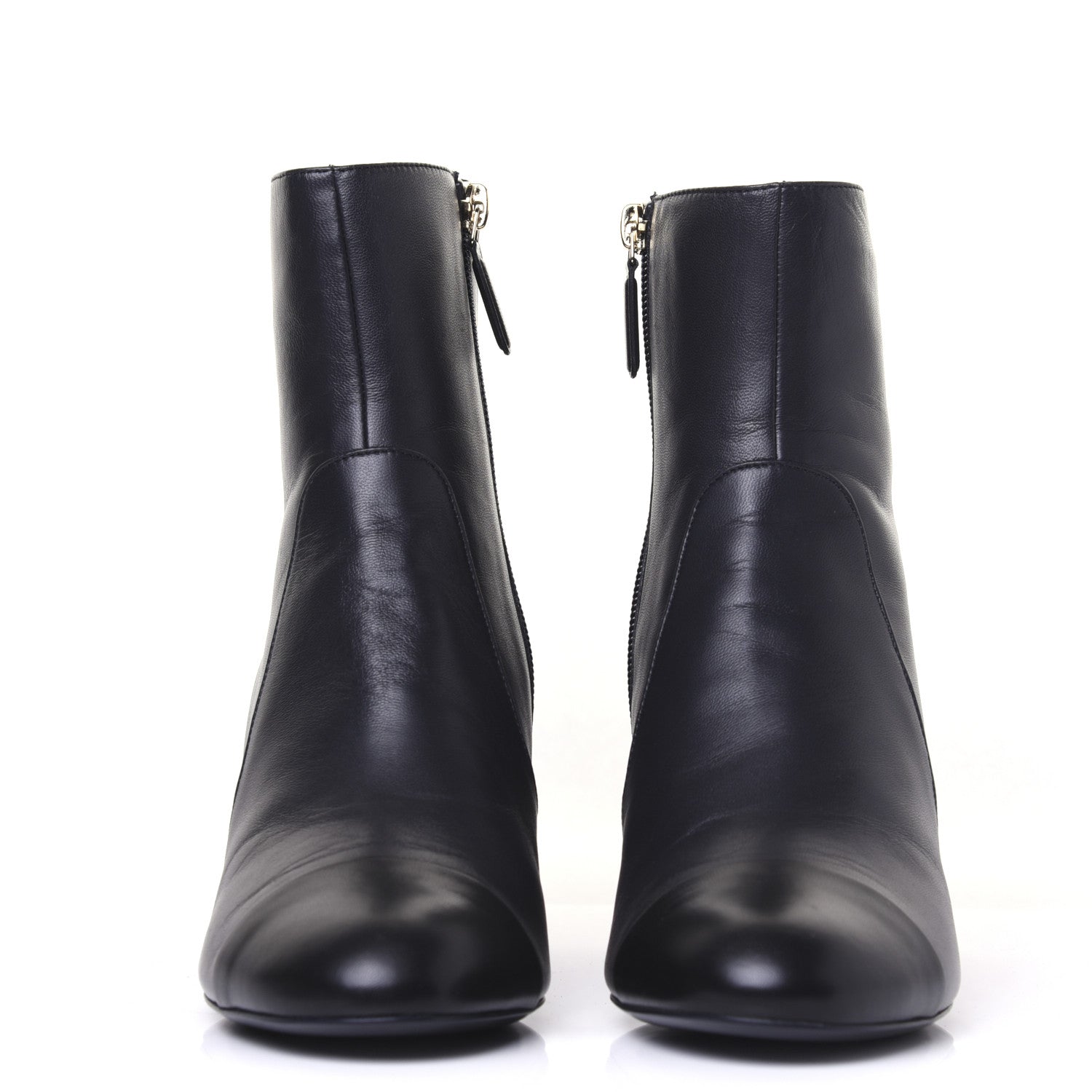 Chanel Lambskin Double Stack Chain Cap Toe Boots 39 Navy 3 of 15