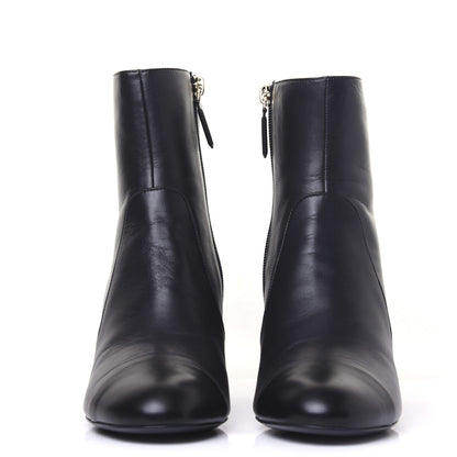 Chanel Lambskin Double Stack Chain Cap Toe Boots 39 Navy 3 of 15