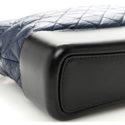 Chanel Aged Calfskin Quilted Large Gabrielle Hobo Navy Black 9 of 10